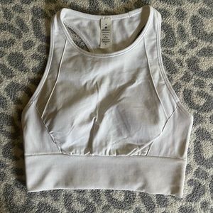 White Lululemon top or crop top.